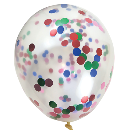 Konfettiballon 5 stk Latex 30 Cm Multifarve