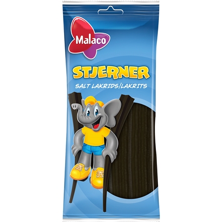 Malaco Stjerner Saltlakrids 92g