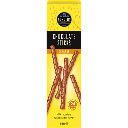 Nordthy Chokolade Sticks Karamel 65 g