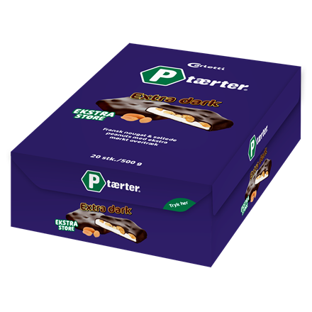 Carletti P-Tærter Extra Dark 500 g