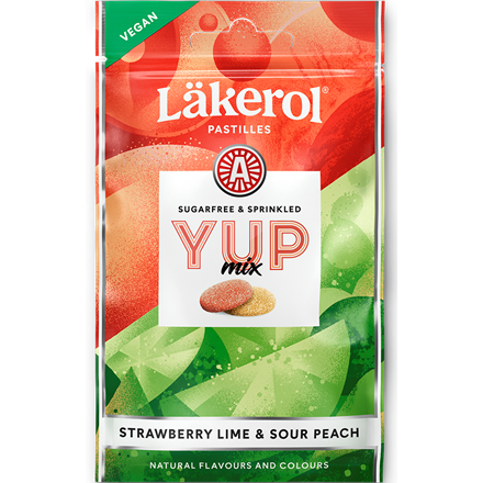 Läkerol YUP Strawberry Lime & Sour Peach 30 g