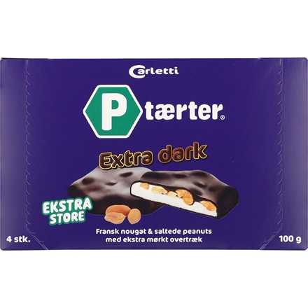 Carletti P-Tærter Extra Dark 4-pak 100g