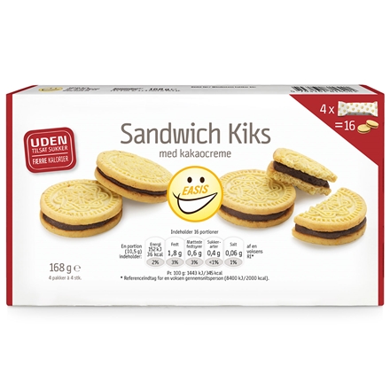 EASIS Sandwich Kiks m/ Kakaocreme 168 g