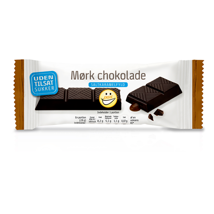 EASIS Mørk chokoladebar med saltkaramelfyld 28 g