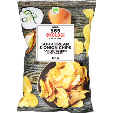 365 Økologi Chips, SourCream & Onion 175 g