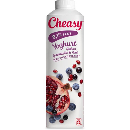 Cheasy Yoghurt Blåbær, Granatæble & Acai 1 l