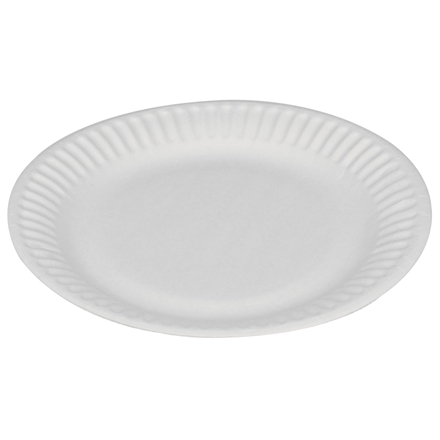 Paptallerken, Ø15 cm, hvid 100-pak