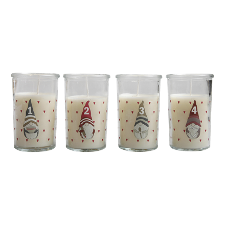 Adventslys i Glas 4 stk