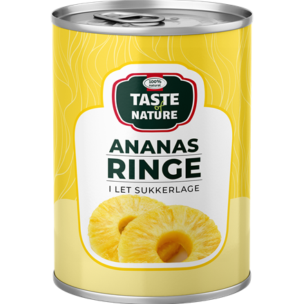 Taste of Nature Ananasringe 565/340 g