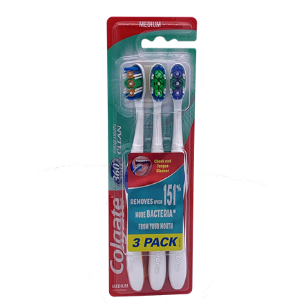 Colgate Tandbørste 360° 3-pak