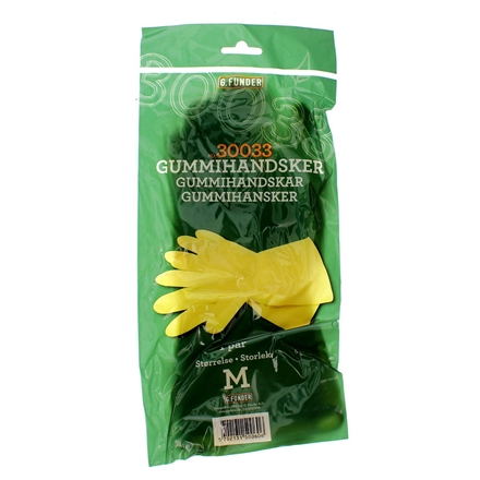 Gummihandsker Gul str. M
