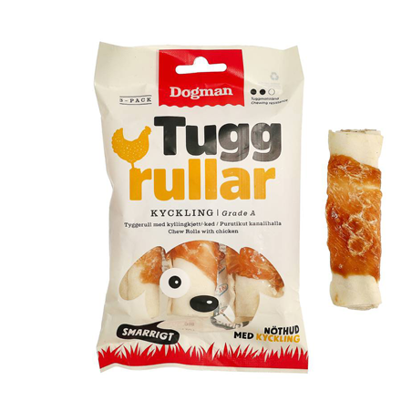 Dogman Tyggeruller med Kylling 3-pak