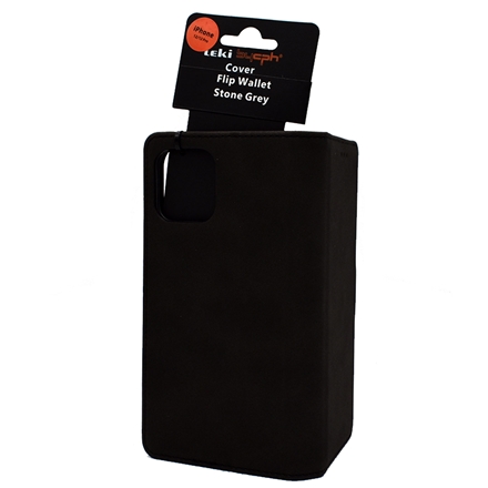 Leki bycph Cover - iPhone 12/12 ProFlip Wallet Stone Grey