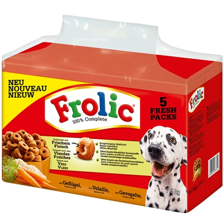Frolic Complete med fjerkræ og ris 5 x 1,5 kg