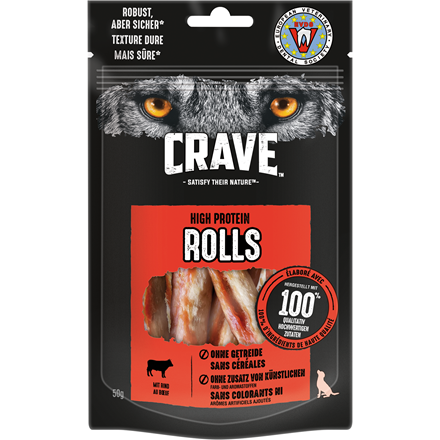 Crave Dog High Protein Rolls med Okse 50 g