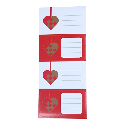 Gavemærker Stickers Braided Heart 12-dele