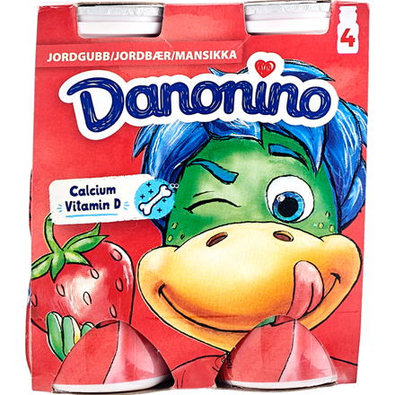 Danonino Drikkeyoghurt Jordbær 4x100 g