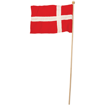 Flag I Stof På Træpind 61 Cm