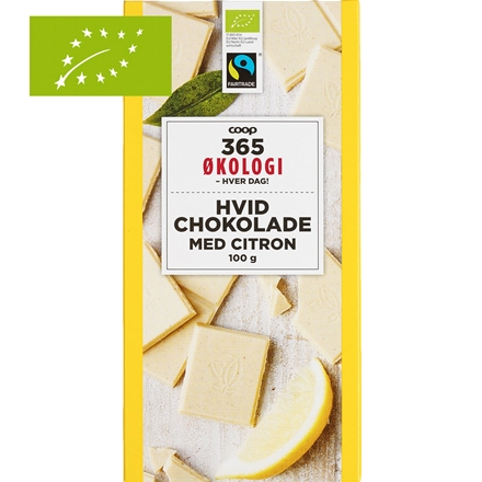 365 Økologi Hvid Chokolade m. Lemon 100 g