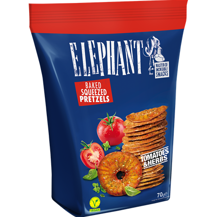 Elephant Pretzels Tomatoes and Herbs 70 g