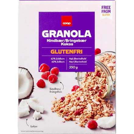 Coop Granola Hindbær/Kokos Glutenfri 350 g