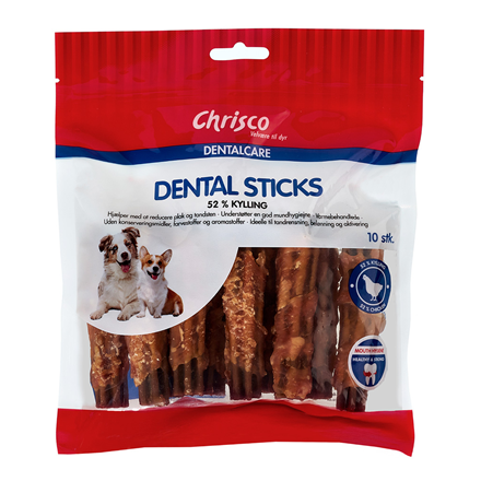Chrisco Dental Sticks m. Kylling  10 stk 250 g