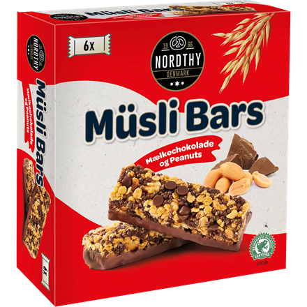 Nordthy Müsli Bar Peanuts Mælk 6pk 150g