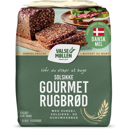 Valsemøllen Gourmet rugbrød m/gær 0,9 kg