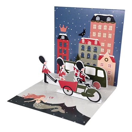 Pop-up kort Hvid Glitter 