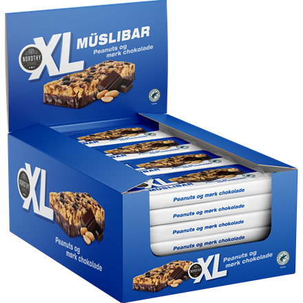 Nordthy Müsli Bar Peanuts og mørk choko 24 x 50g