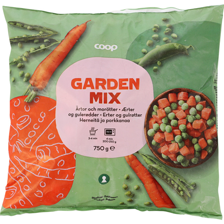 Coop Ærter og Gulerødder 750 g