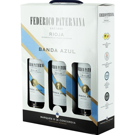 Federico Paternina Banda Azul Crianza Gaveæske 3x0,75l
