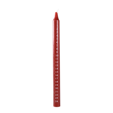 Kalenderlys Rød 25 cm
