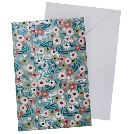 Kort med Kuvert 11x17 cm Små Blomster