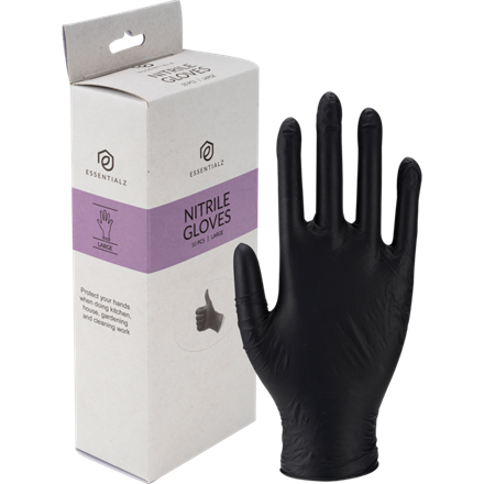Engangshandske str. L, Nitril, Sort 50 stk