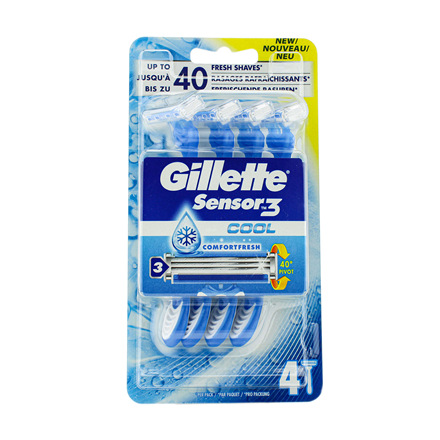 Gillette Sensor3 Cool Skraber 4-pak