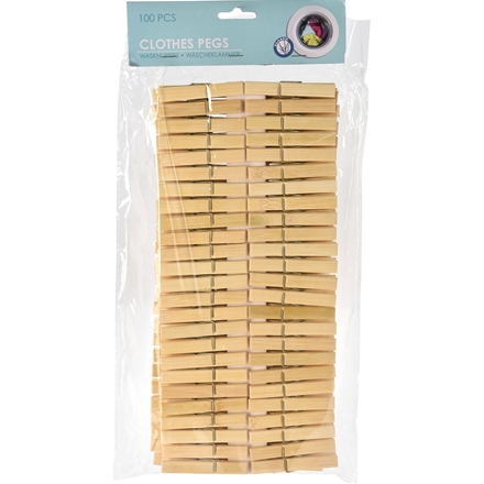 Tøjklemmer Bambus 100 stk
