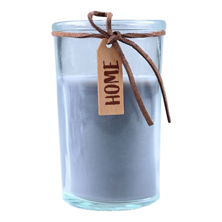 Lys I Glas Grå H10 cm