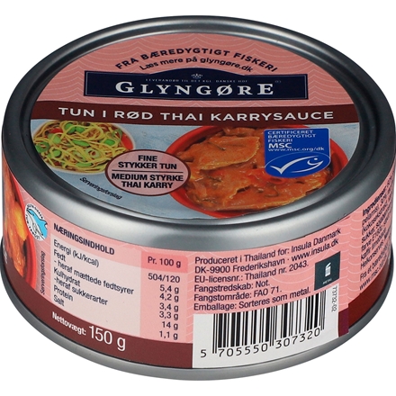 Glyngøre MSC Tun I Rød Thai karrysauce 150 g