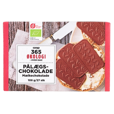 365 Økologi Pålægschokolade Lys 108 g