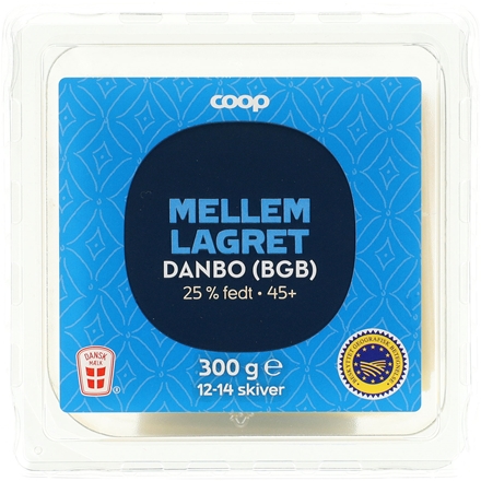 Coop Mellemlagret Skiveost 300 g