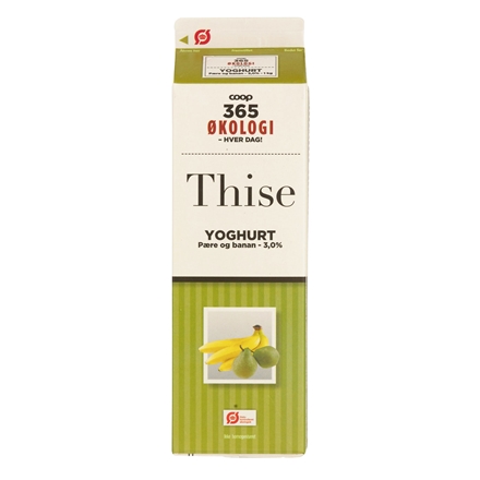 365 Økologi Yoghurt Pære/Banan 1 l