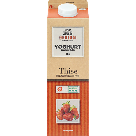 365 Økologi Yoghurt Jordbær 1 l