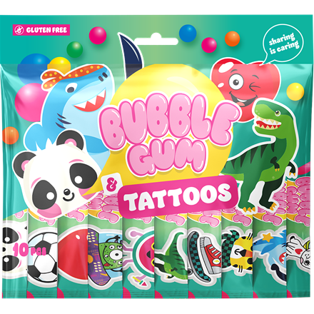 Becky´s BubbleGum med Tattoos 80 g