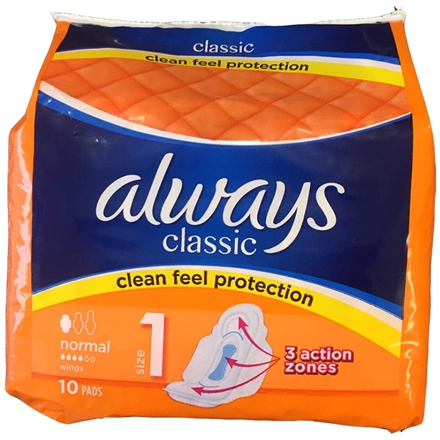 Always Classic Normal m. Wings 10 Stk.