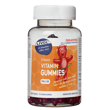 Livol Børn D-Vitamin Gummies Jordbærsmag 75 Stk.