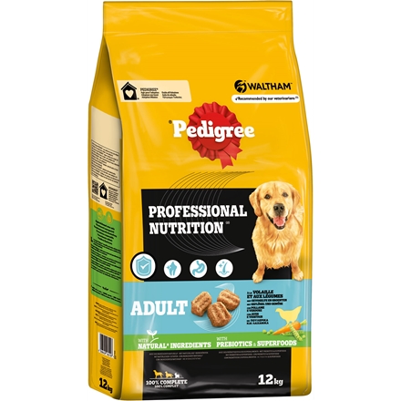 Pedigree Adult Fjerkræ & Grøntsager 12 kg