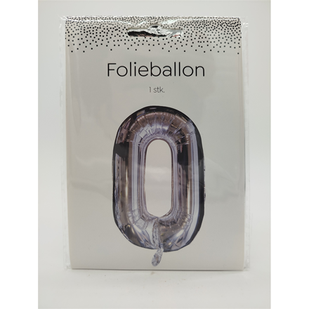 Folieballon Nr. 0 60 cm Sølv
