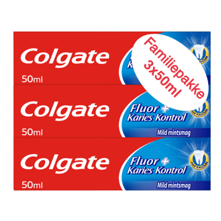 Colgate Tandpasta Karies Kontrol 3-pak