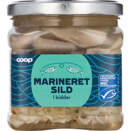 Coop Marinerede sild i bidder MSC 500/245 g